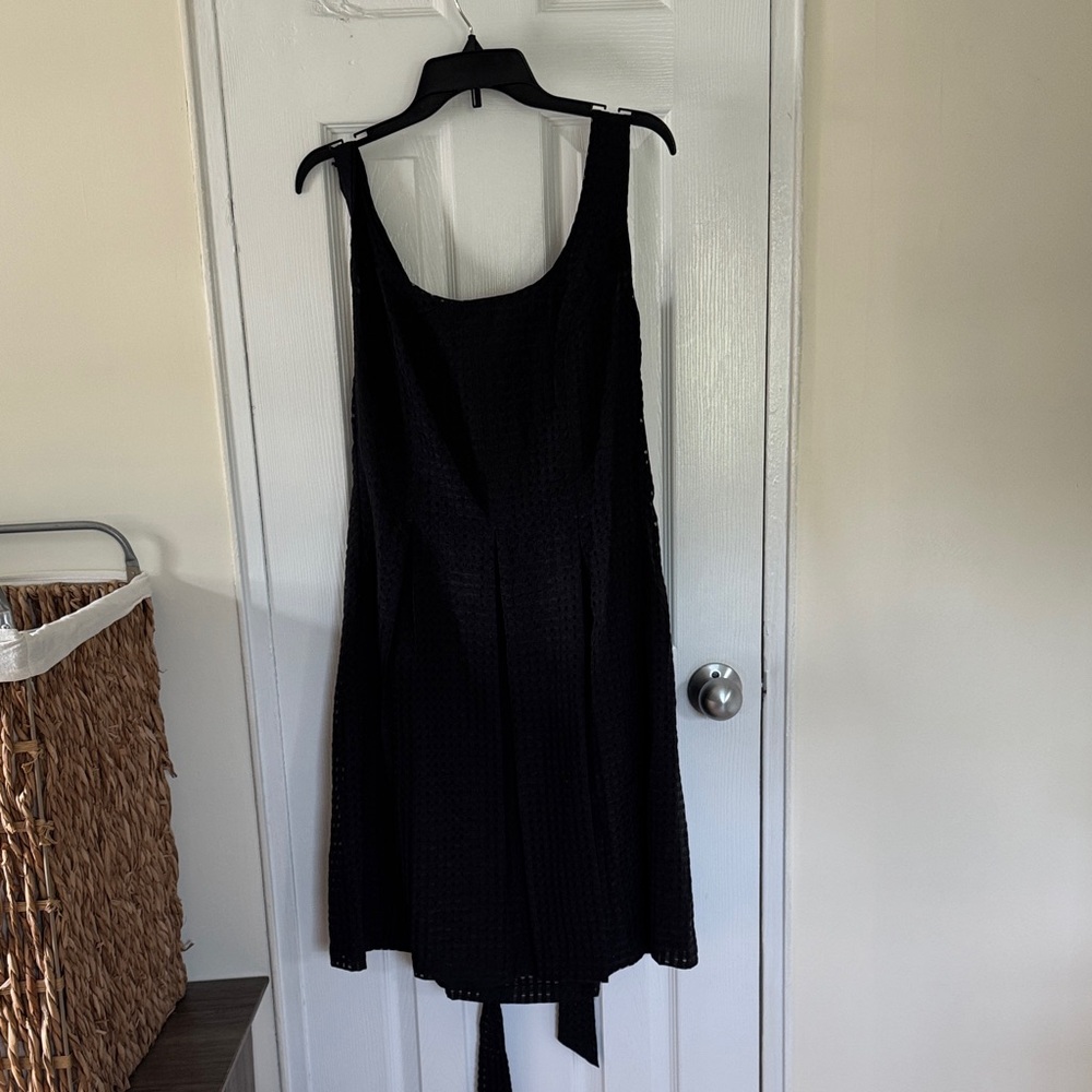 Anne Klein Black Textured Mini Dress